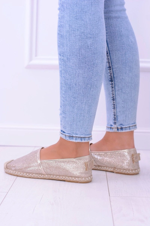 Brokatowe Espadryle Lu Boo Złote