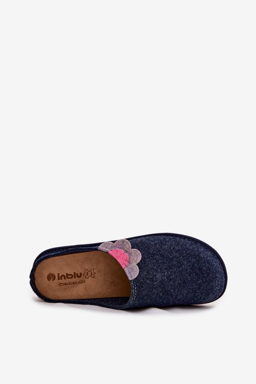 Kapcie Damskie Z Kwiatkiem Inblu CS000043 Granatowe