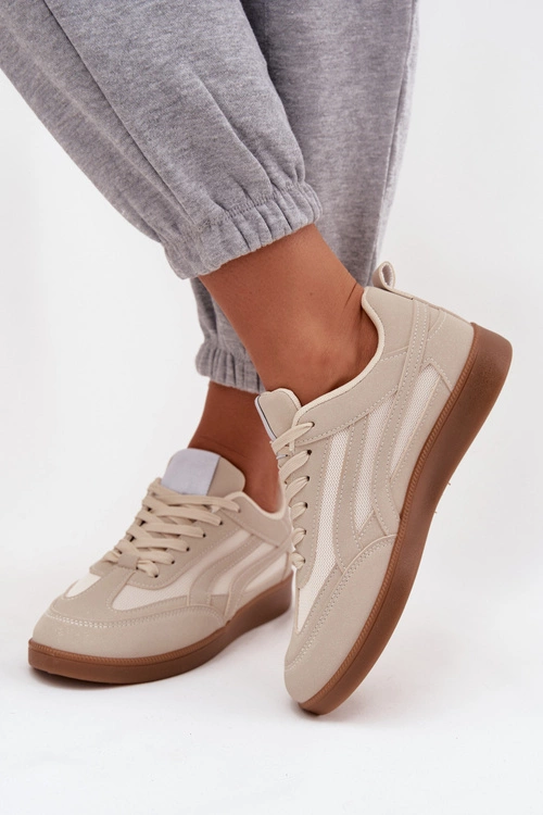 Sneakersy Damskie Beżowe Hanelor