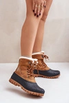Śniegowce Damskie Sznurowane Z Futerkiem Lee Cooper LCJ-24-44-2869 Camel