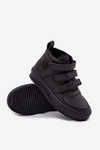 Ocieplane Botki Sneakersy Dziecięce Na Rzepy Big Star SS374070 Czarne