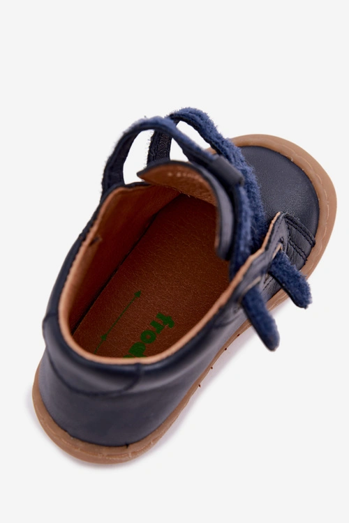 Skórzane Półbuty Trzewiki Barefoot Dziecięce Froddo G2130328 Granatowe