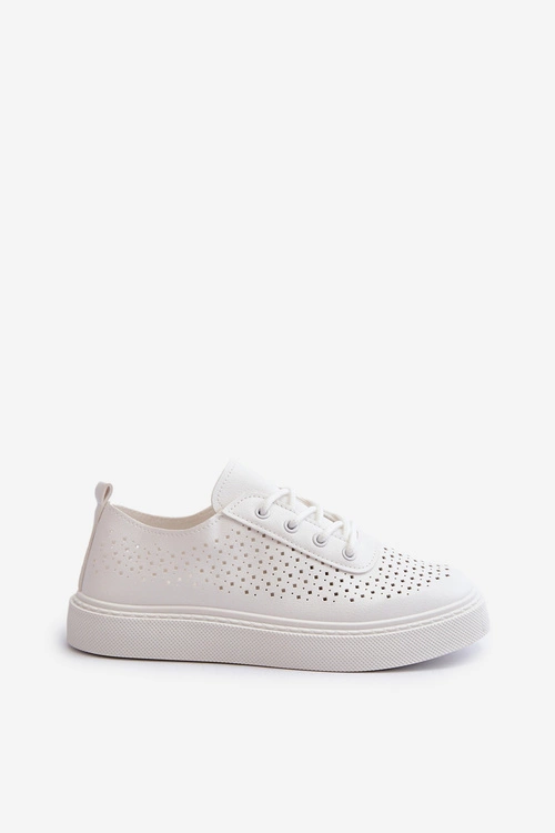 Ażurowe Trampki Sneakersy Na Platformie Białe Tanvi
