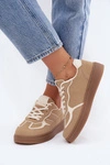 Niskie Sneakersy Damskie Ciemnobeżowe Brenelle