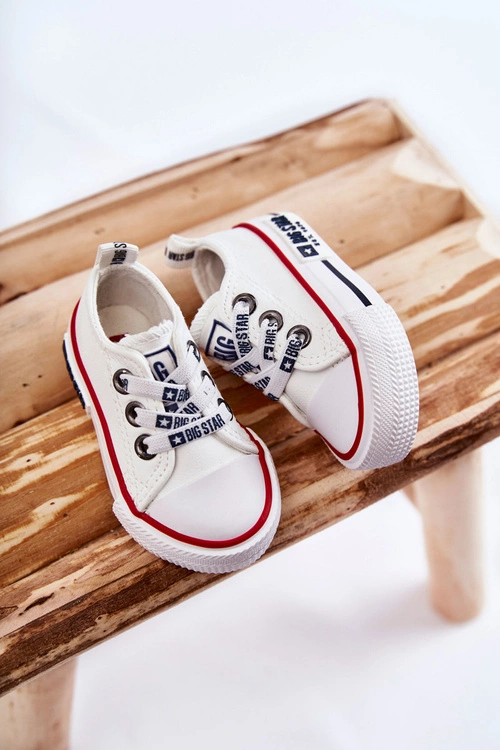 Dziecięce Skórzane Trampki BIG STAR KK374040 Białe