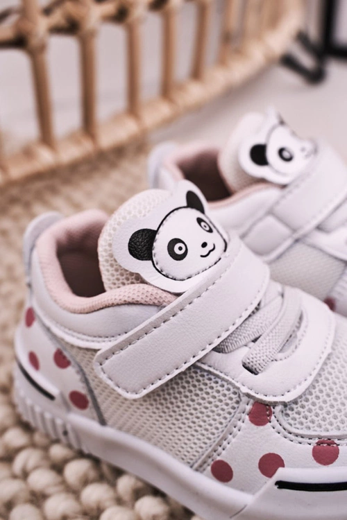 Dziecięce Sportowe Buty Z Pandą Biało Różowe Chico