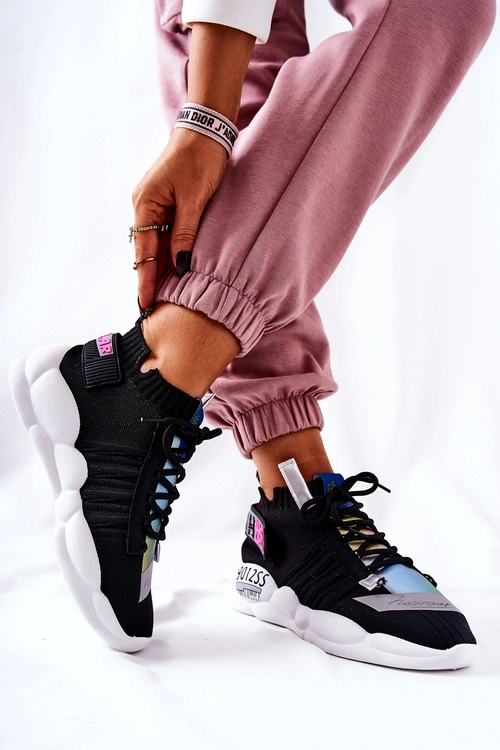 Damskie Sportowe Buty Sneakersy Czarne Bubble Tea