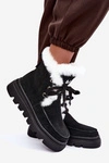 Śniegowce Damskie Z Naturalnego Zamszu Lee Cooper LCJ-25-01-3737 Czarne