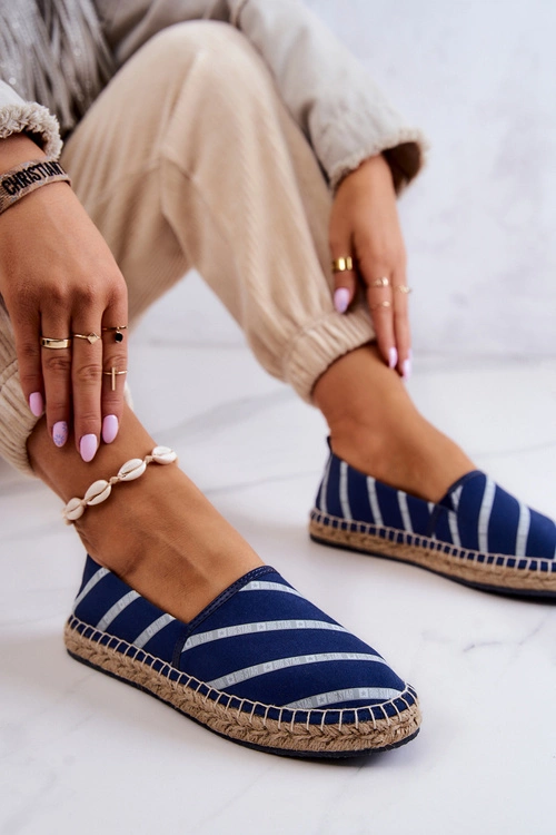 Damskie Klasyczne Espadryle Big Star JJ274960 Granatowe