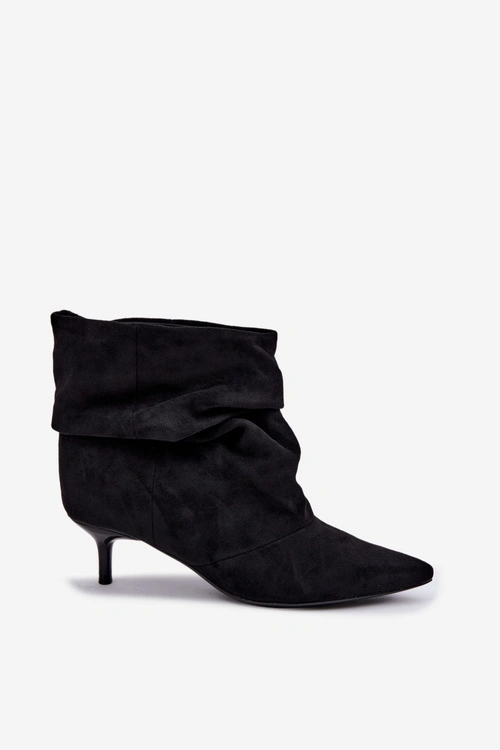 Wsuwane Botki Typu Slouchy Na Obcasie Czarne Loralia