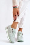 Damskie Buty Sportowe Z Ozdobnym Zamkiem Zielone Adrea