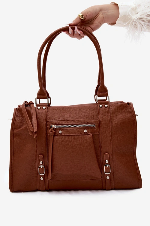 Flora&Co Duża Torebka Skórzana Camel Nolita