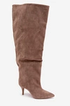 Wsuwane Kozaki Damskie Na Szpilce Khaki Corly