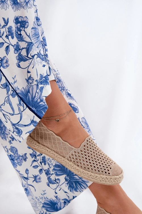 Espadryle Damskie Z Plecionką Vinceza 13625 Beżowe