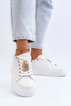 Sneakersy Damskie Z Ozdobą Białe Celedria