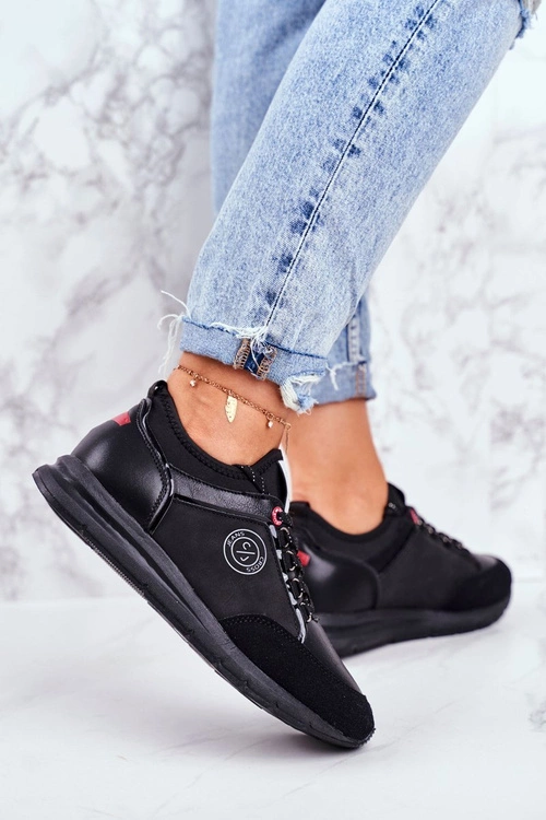 Sportowe Damskie Buty Sneakersy Cross Jeans Czarne GG2R4046C