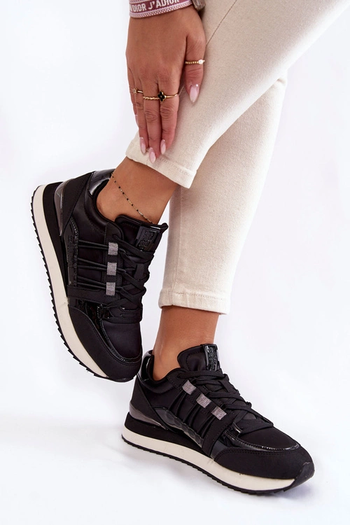 Damskie Modne Buty Sportowe Big Star KK274110 Czarne