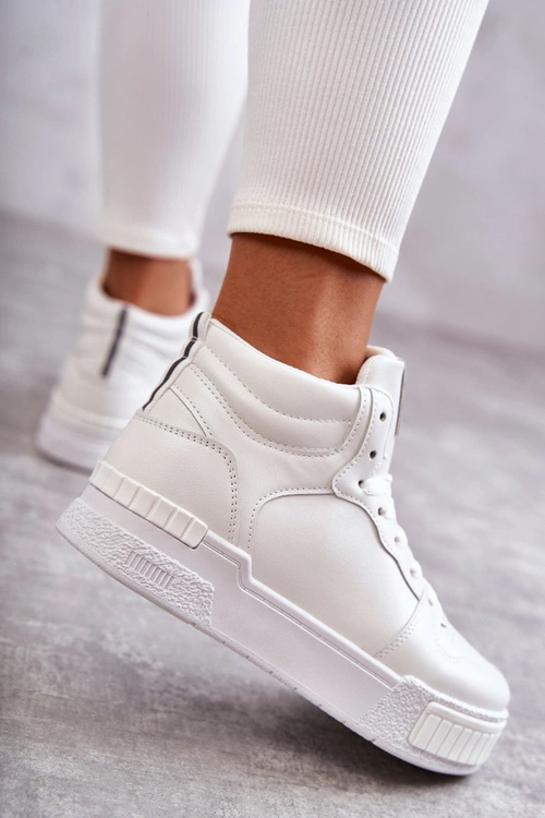 Damskie Wysokie Buty Sportowe Białe Trisa