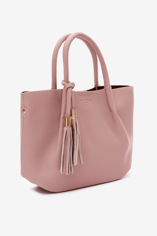 Flora&Co Torebka Shopper Skórzana Różowa Fleece