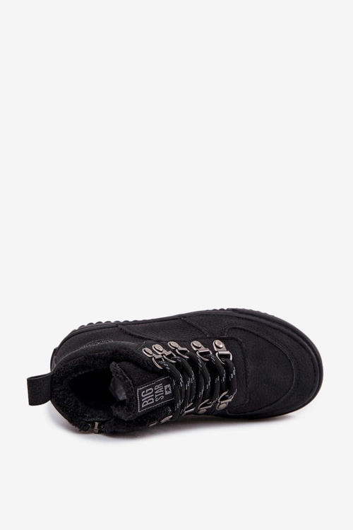 Buty Trekkingowe Trapery Dziecięce Ocieplane Big Star SS374075 Czarne