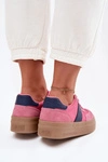 Zamszowe Sneakersy Damskie Big Star TT274164 Różowe