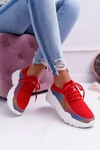 Sportowe Damskie Buty Gruba Podeszwa Holograficzne Czerwone Party Up