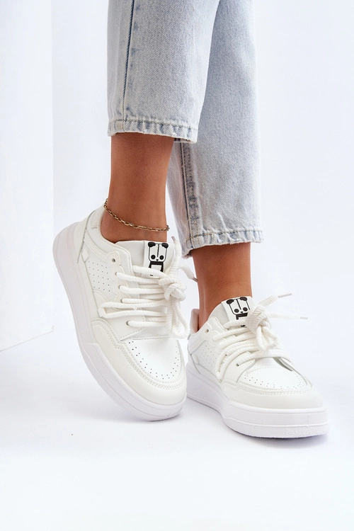 Damskie Sneakersy Eko Skórzane Białe Avanalis