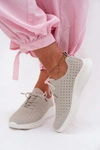 Ażurowe Buty Sportowe Sneakersy Damskie Szare Heressa