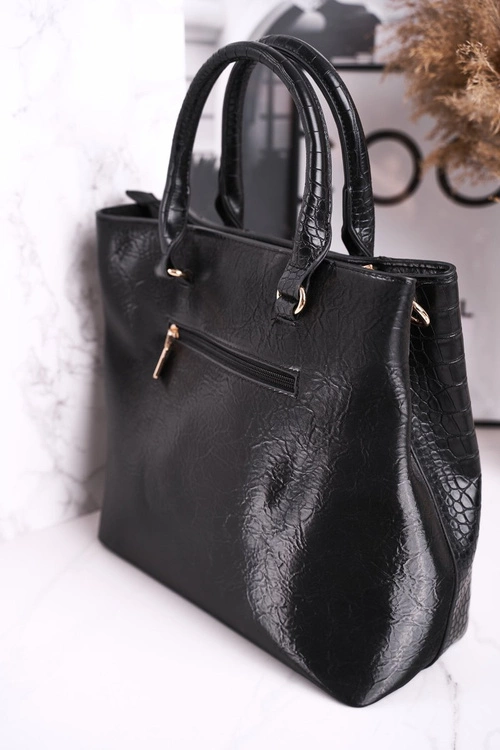 Elegancka Czarna Torebka MONNARI BAG4590-020 Print Zwierzęcy
