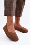 Baleriny Damskie Barefoot Z Naturalnego Zamszu Brązowe Mirelia