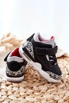 Dziecięce Sportowe Buty Czarno-Czerwone Linen