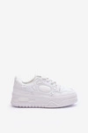 Sneakersy Damskie Na Platformie Białe Finos 