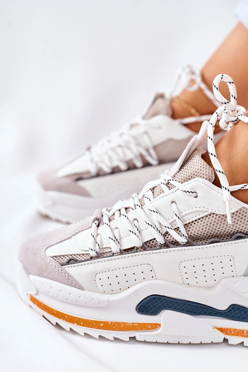 Damskie Sportowe Buty Sneakersy Białe Aland