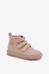 Ocieplane Botki Sneakersy Dziecięce Na Rzepy Big Star SS374072 Beżowe