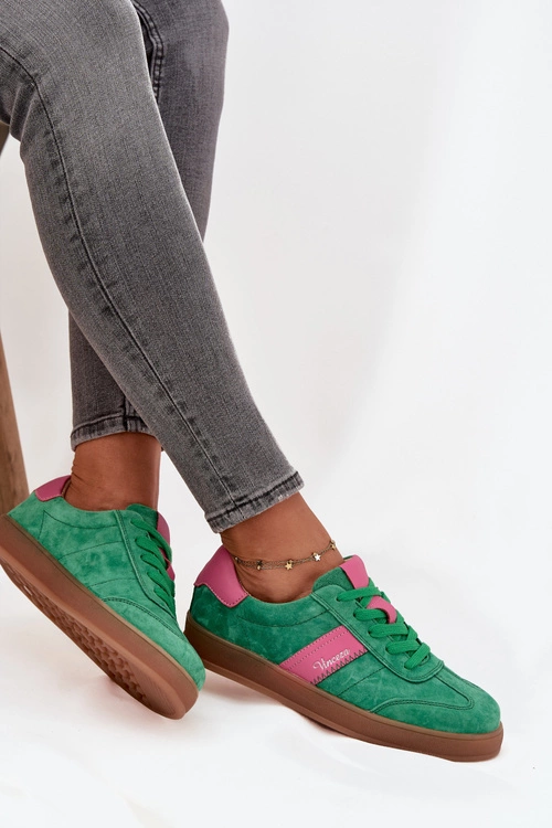 Zamszowe Sneakersy Damskie Vinceza 79576 Zielone