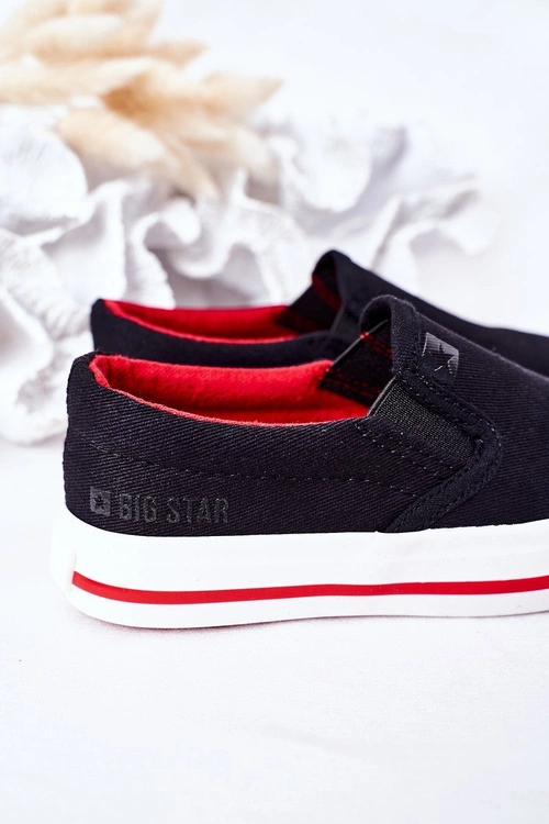 Dziecięce Wsuwane Tenisówki Slip-On Big Star HH374013 Czarne