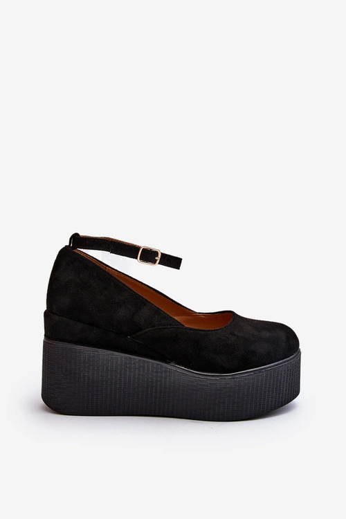 Damskie Espadryle Na Koturnie Czarne Malla