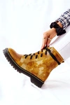 Damskie Botki Glany Workery Maciejka Żółte 01609-47