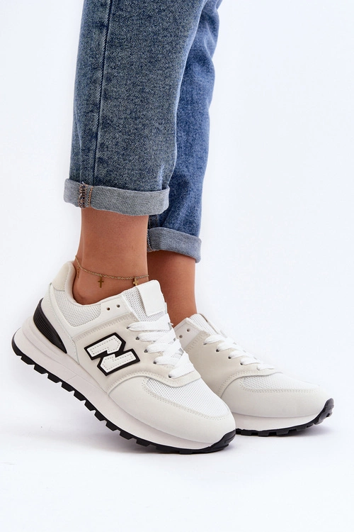 Buty Sportowe Sneakersy Damskie Białe Alettesa