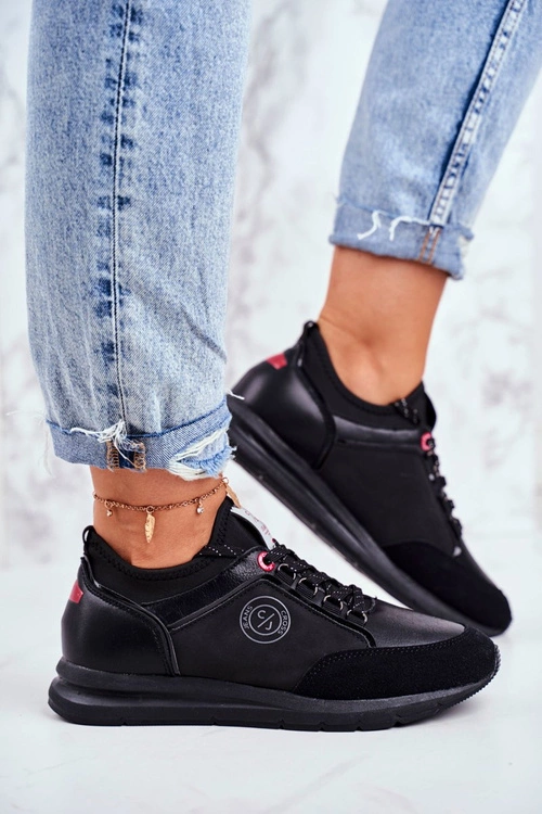 Sportowe Damskie Buty Sneakersy Cross Jeans Czarne GG2R4046C