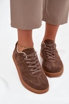 Zamszowe Sneakersy Damskie Big Star SS274676 HI-POLY SYSTEM Brązowe