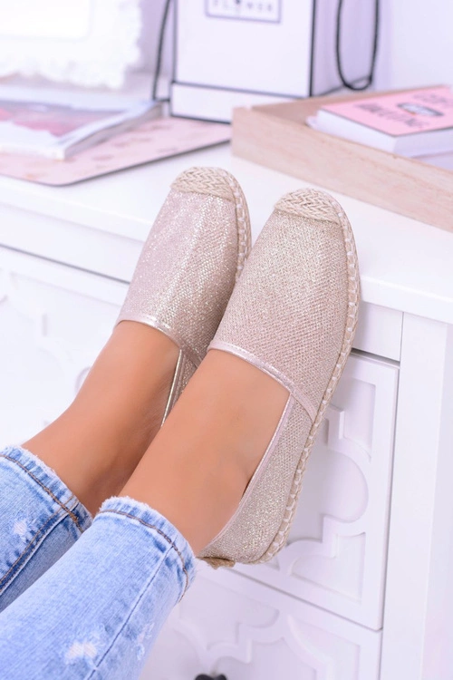 Brokatowe Espadryle Lu Boo Złote