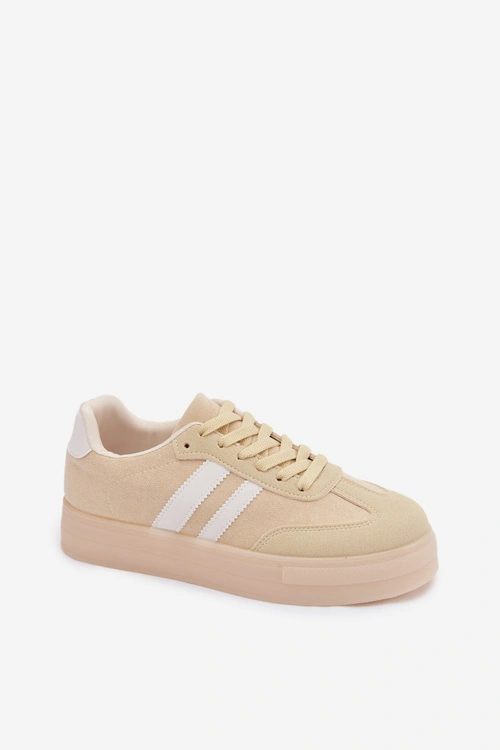 Sneakersy Damskie Na Platformie Żółte Giselia