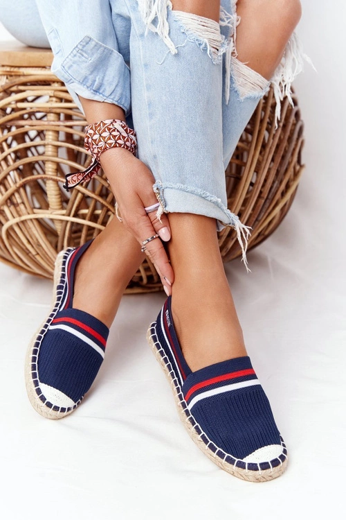 Espadryle Na Plecionej Podeszwie Big Star HH274483 Granatowe