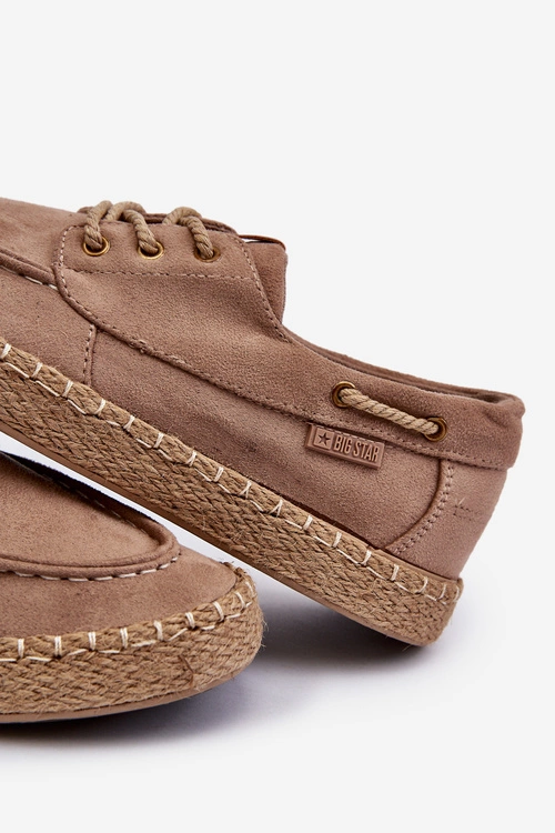 Espadryle Męskie Sznurowane Big Star NN174054 Beżowe