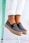 Damskie Plecione Tenisówki Slip On Big Star JJ274395 Czarne