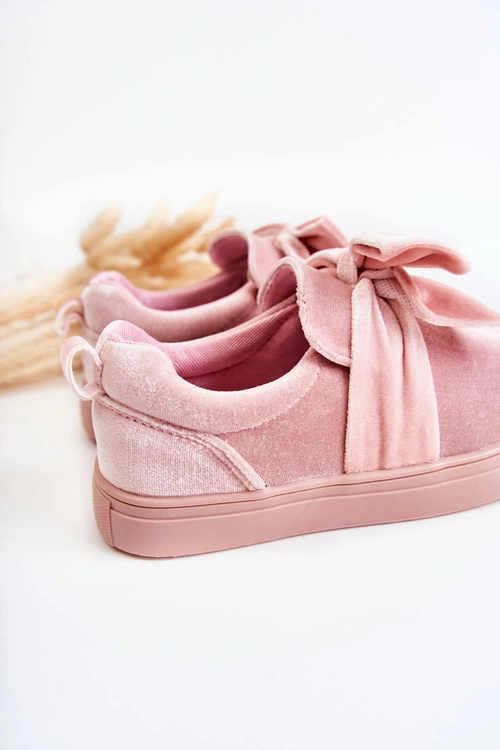 Dziecięce Trampki Slip-On Z Kokardą Różowe Timma