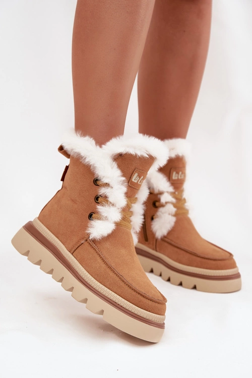 Śniegowce Damskie Z Naturalnego Zamszu Lee Cooper LCJ-25-01-3738 Camel