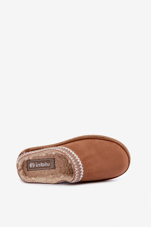 Obuwie Domowe Kapcie Damskie Z Haftem Inblu EY000030 Camel