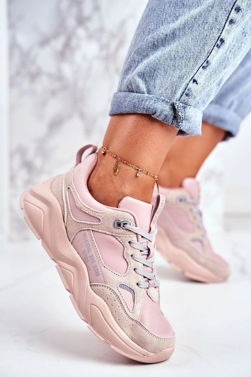 Damskie Sportowe Buty Sneakersy Big Star GG274655 Różowe